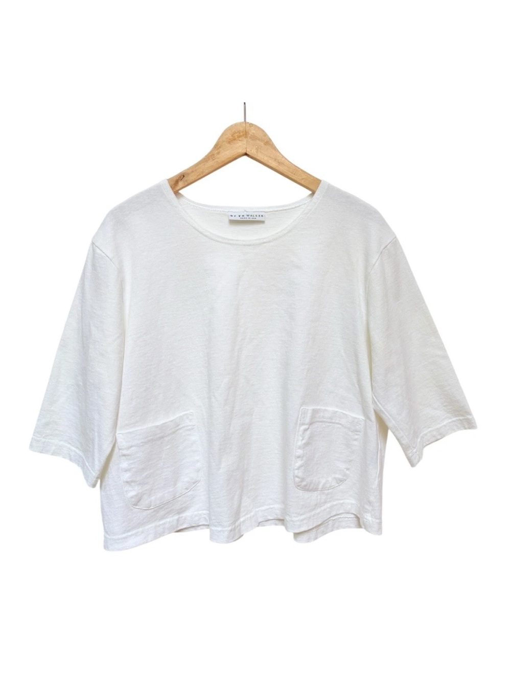 bryn Walker White Short-Sleeve Pocket Cotto Tee Size XS
